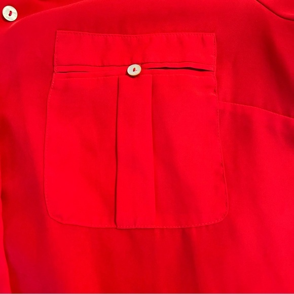H&M Red Semi-Sheer Button Down - Picture 3 of 7